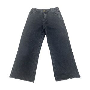 Play Up Girls Size 10 Dark Grey Wide Leg Cropped Jeans